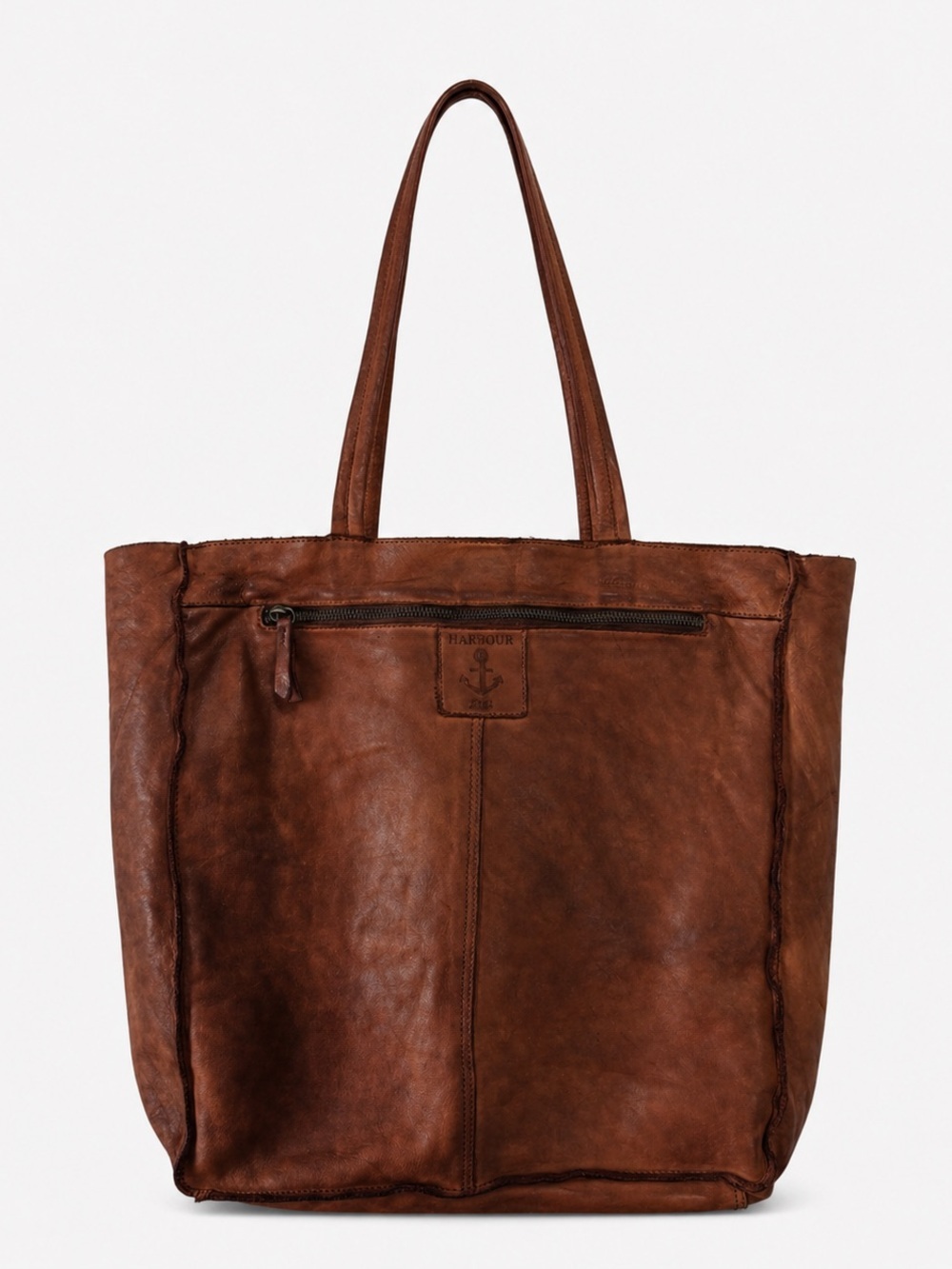 Harbour 2nd Cognac Brown Leather Tote Bag Soft Distressed Chic Quiet luxury - Picture 3 of 13
